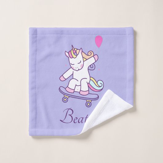 Serviette de bain pour enfants avec licorne aux co (Gant de toilette)