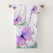 Serviette de bain pour papillons volants printemps (En situation)