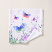 Serviette de bain pour papillons volants printemps (Gant de toilette)