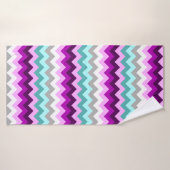 Serviette de bain pourpre blanc Turquoise Chevrons (Serviette de bain)