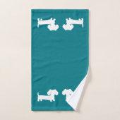 Serviette de bain profonde Turquoise Dachshund 3 p (Serviette à main)