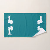 Serviette de bain profonde Turquoise Dachshund 3 p (Serviette à main)