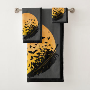 Serviette de bain Raven en plumes