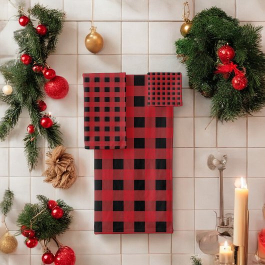 Serviette de bain Red Buffalo Plaid Holiday