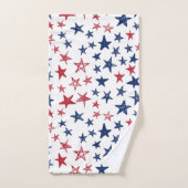 Serviette de bain Red White et Blue Doodle Stars (Serviette à main)