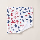 Serviette de bain Red White et Blue Doodle Stars (Gant de toilette)