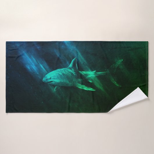 Serviette de bain requin 30 X 60 (Serviette de bain)