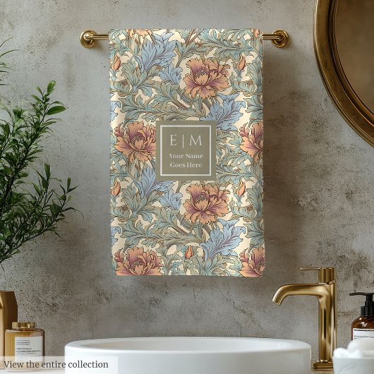 Serviette de bain romantique Pastel Morris