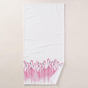 Serviette de bain rose de Flamant rose