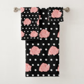 Serviette de bain rose ensemble cadeau (En situation)