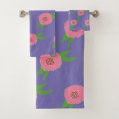 Serviette de bain rose Fleurs (En situation)