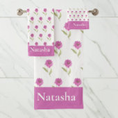 Serviette de bain rose floral