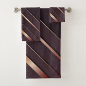 Serviette de bain rose Gold Stripes (En situation)