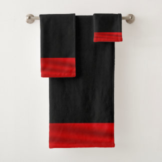 Serviette de bain rouge et noir