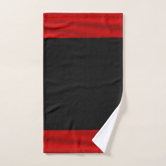 Serviette de bain rouge et noir (Serviette à main)