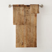 Serviette de bain Rustique Bois Brown & Beige (En situation)