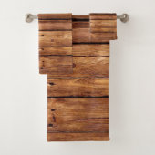 Serviette de bain Rustique Bois Orange (En situation)