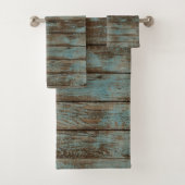 Serviette de bain Rustique Bois vert (En situation)
