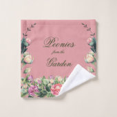 Serviette De Bain Set 3pc. Les pivoines du Garden (Gant de toilette)
