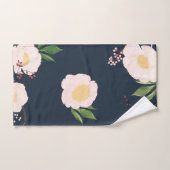 Serviette de bain set bébé rose Cosmos sur Navy (Serviette à main)