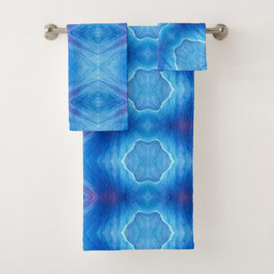 Serviette de bain Set Blue Poppy Abstrait