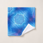 Serviette de bain Set Blue Poppy Abstrait (Gant de toilette)