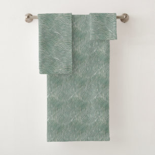 Serviette de bain set Ecran vert imprimé