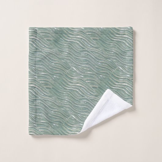 Serviette de bain set Ecran vert imprimé (Gant de toilette)