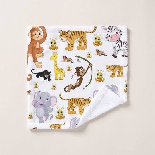 Serviette de bain set Eléphant singe (Gant de toilette)