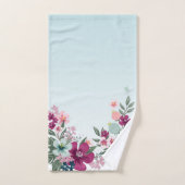 Serviette de bain Set Fleurs tropicales sur Blue O (Serviette à main)