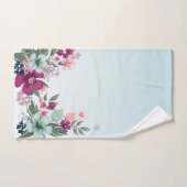 Serviette de bain Set Fleurs tropicales sur Blue O (Serviette à main)