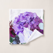 Serviette de bain Set Lavender Hibiscus sur blanc (Gant de toilette)