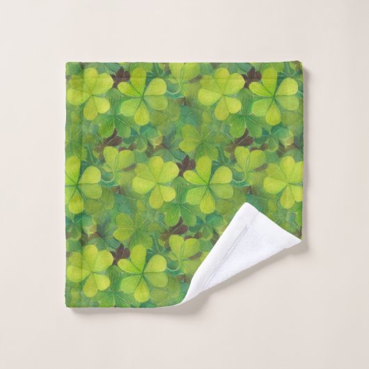 Serviette de bain shamrock verte (Gant de toilette)
