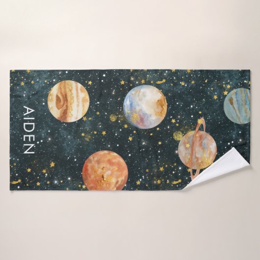 Serviette de bain spatiale personnalisée (Serviette de bain)