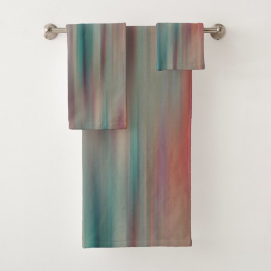 serviette de bain stries colorées (En situation)