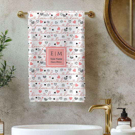 Serviette de bain stylée pour la Saint-Valentin av