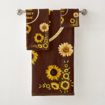 Serviette de bain Sunflower Brown et Jaune