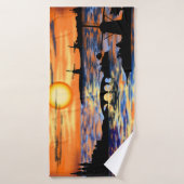 Serviette de bain Sunset Sea Landscape (Serviette de bain)