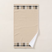 Serviette de bain tan et noir (Serviette à main)