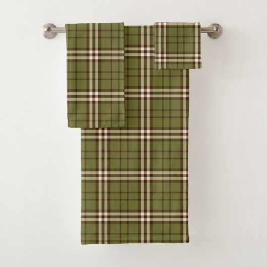 Serviette De Bain Tartan Vert (En situation)