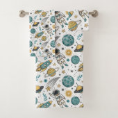 Serviette de bain Thème Planète Douces Couleurs Pa (En situation)