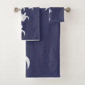 Serviette de bain Tortue de mer Bleu marine (En situation)