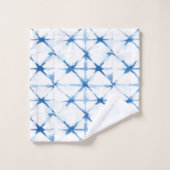 Serviette de bain Triangle Shibori Blue Tie Dye (Gant de toilette)