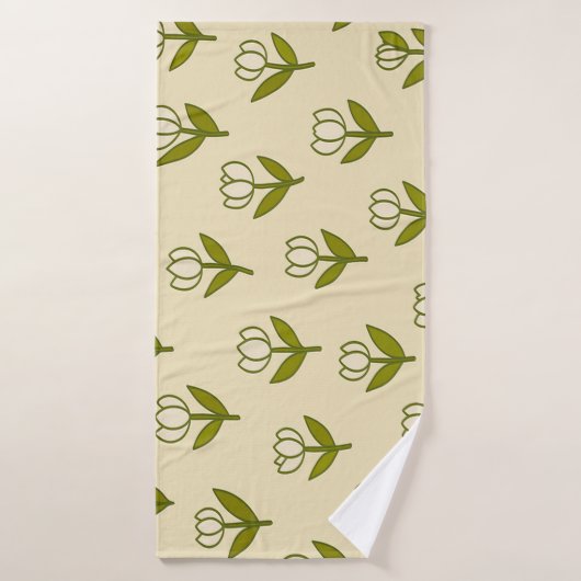 Serviette de bain Tulipes blanches (Serviette de bain)