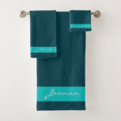 Serviette de bain Turquoise foncée (En situation)
