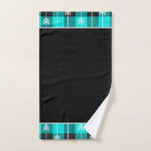 Serviette de bain turquoise plaid et flèches (Serviette à main)