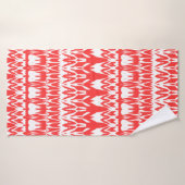 Serviette de bain, un design classique rouge et bl (Serviette de bain)