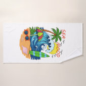 Serviette de bain Vague et Palmier (Serviette de bain)