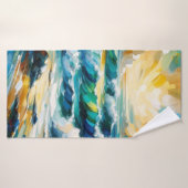 Serviette De Bain Vagues Océaniques Et Lever De So (Serviette de bain)