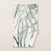 Serviette de bain vert clair de fougère argent (Serviette à main)